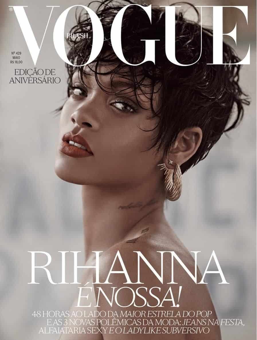 Rihanna Vogue cover make up by Hannah Murray, past student of Glauca Rossi